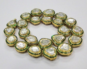 Vintage Antique 20 K Gold Rose Cut Diamond Enamel Work Necklace Pendant