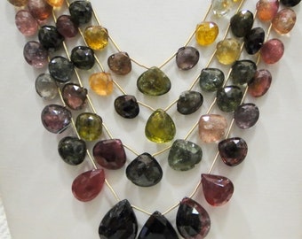 570 Ct Tourmaline Stone Beads Teardrop Strands Necklace