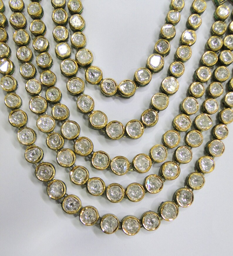 Vintage Antique Solid 20K Gold Jewelry Diamond Polki Enamel Etsy