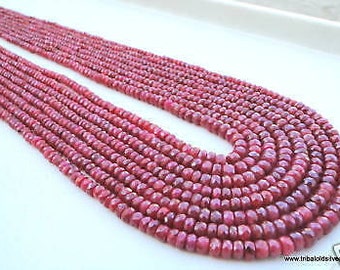 675 CTW 8 Strand Natural Ruby Gemstone Beads Necklace