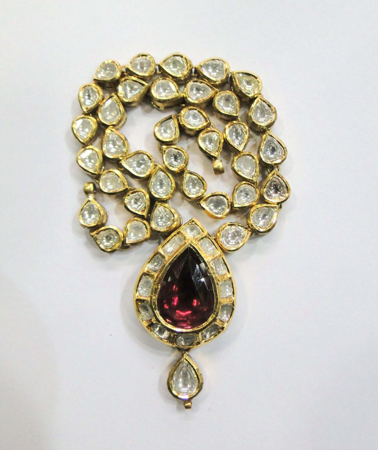 Vintage Antique Enamel Work 18K Gold Rose Cut Diamond - Etsy UK
