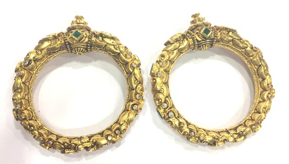 Vintage antique 20K Gold Jewelry Diamond Emerald … - image 3