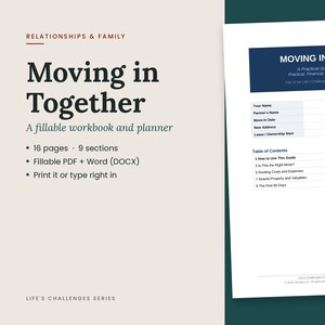 Moving In Together Checklist | Moving in Together Guide for Couples | Checklist & Planner, Fillable Word + PDF