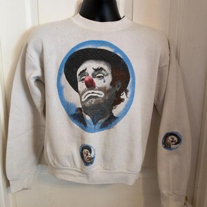 VTG 80s/90s Weary Willie Sad Clown Sweatshirt Emmett Kelly Signed Rick Embry M