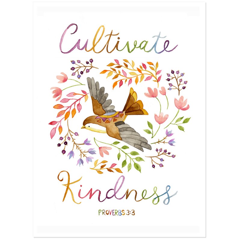 Kindness Bird Sticker Etsy