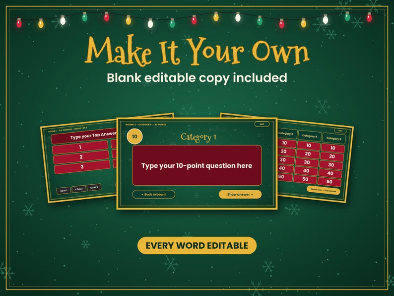 Christmas PowerPoint Game Show, Jingle Showdown, Editable Holiday Trivia for 2-4 Teams, Google Slides Version, Office Party & Family Night image 5