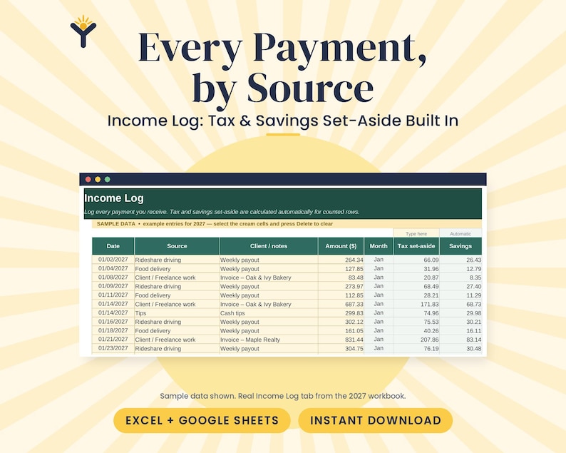 Irregular Column Budget Spreadsheet 2027 for Irregular Income, Excel & Google Sheets ...