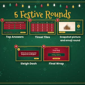 Christmas PowerPoint Game Show, Jingle Showdown, Editable Holiday Trivia for 2-4 Teams, Google Slides Version, Office Party & Family Night image 3