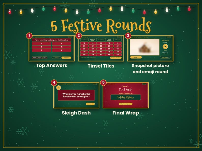 Christmas PowerPoint Game Show, Jingle Showdown, Editable Holiday Trivia for 2-4 Teams, Google Slides Version, Office Party & Family Night image 3