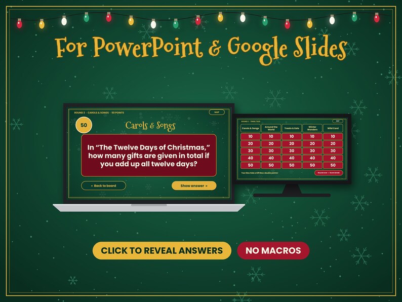 Christmas PowerPoint Game Show, Jingle Showdown, Editable Holiday Trivia for 2-4 Teams, Google Slides Version, Office Party & Family Night image 6