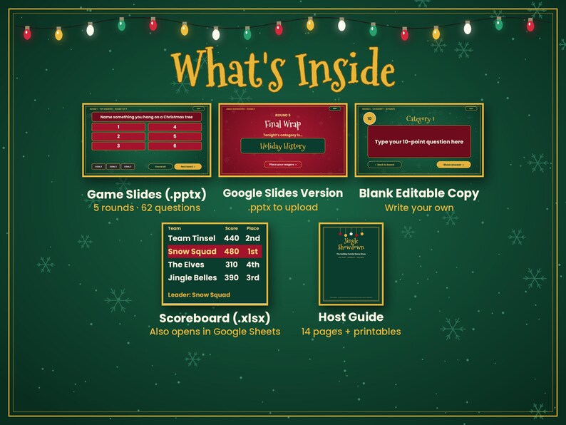 Christmas PowerPoint Game Show, Jingle Showdown, Editable Holiday Trivia for 2-4 Teams, Google Slides Version, Office Party & Family Night image 2