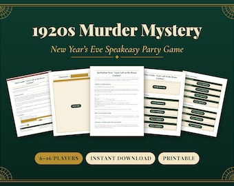 1920s Murder Mystery Party Game, New Years Eve Speakeasy Mystery for 6-16 Players, Printable Host Kit & Video Call Rules, Instant Download