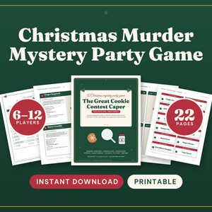 Jogo de Mistério de Assassinato de Natal para Imprimir, Kit para Festa em Família para 6 a 12 Jogadores com Guia do Anfitrião, Jogo de Quem Matou? para Adolescentes, Adultos e Crianças a partir de 10 Anos imagem 2