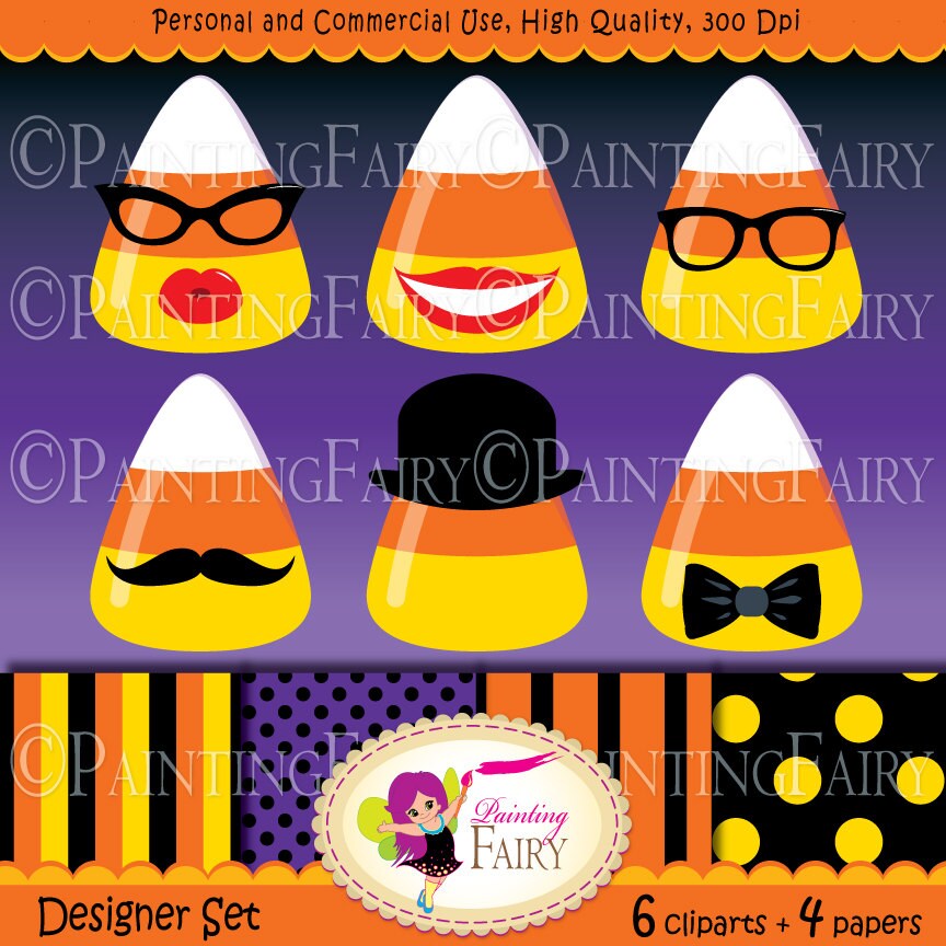Halloween candy corn clipart Digital images Halloween party | Etsy