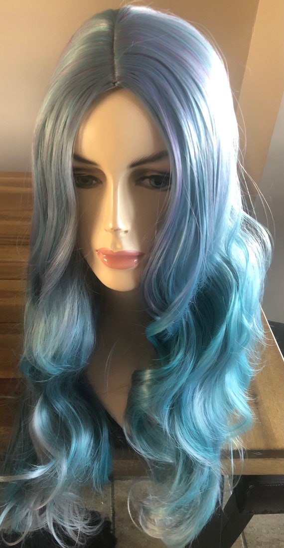 SISU WIG as in the Blue Dragon Long Wavy Soft Blue Turquoise and Gray Wig is Perfect for Cosplay or Any Costume Party Etsy Canada