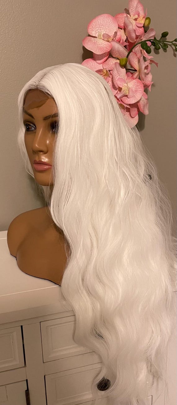 STORM COSPLAY WIG * Long white wig, with center part, so soft  *Ready to Ship*