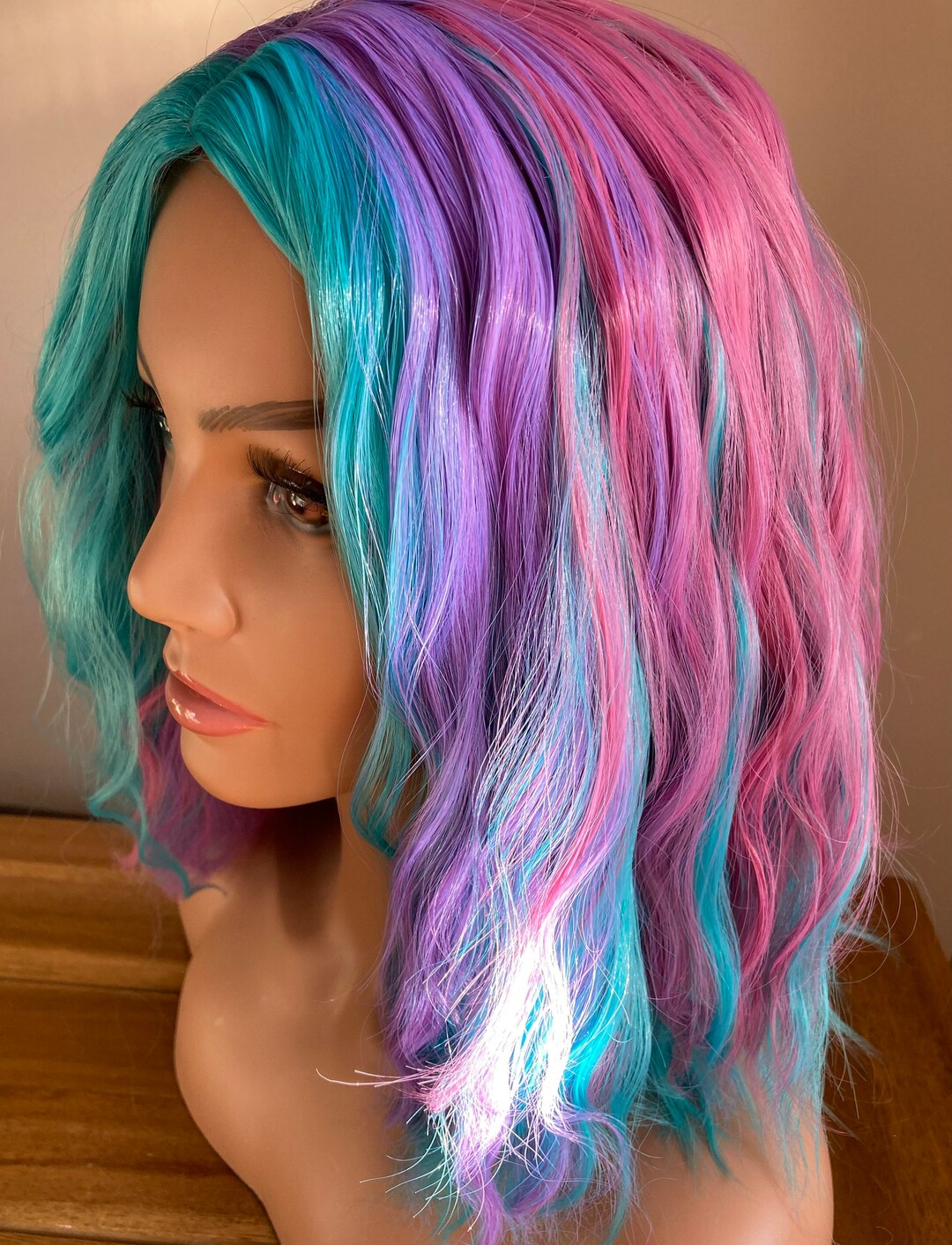 UNICORN RAINBOW Cosplay Wig Multicolored pastel wavy wig. * Ready to Ship *
