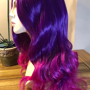 CHESHIRE CAT Purple to Pink Ombre wig, so soft, ready to ship image 3