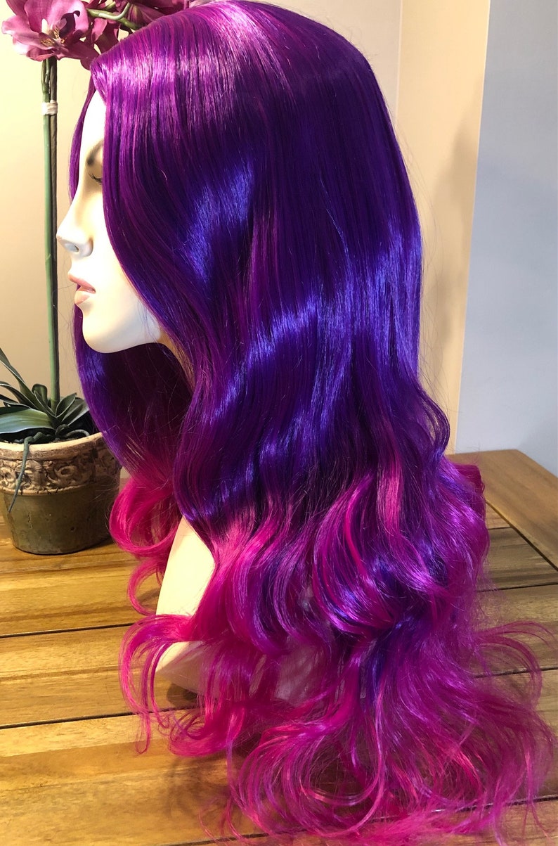 CHESHIRE CAT Purple to Pink Ombre wig, so soft, ready to ship image 3