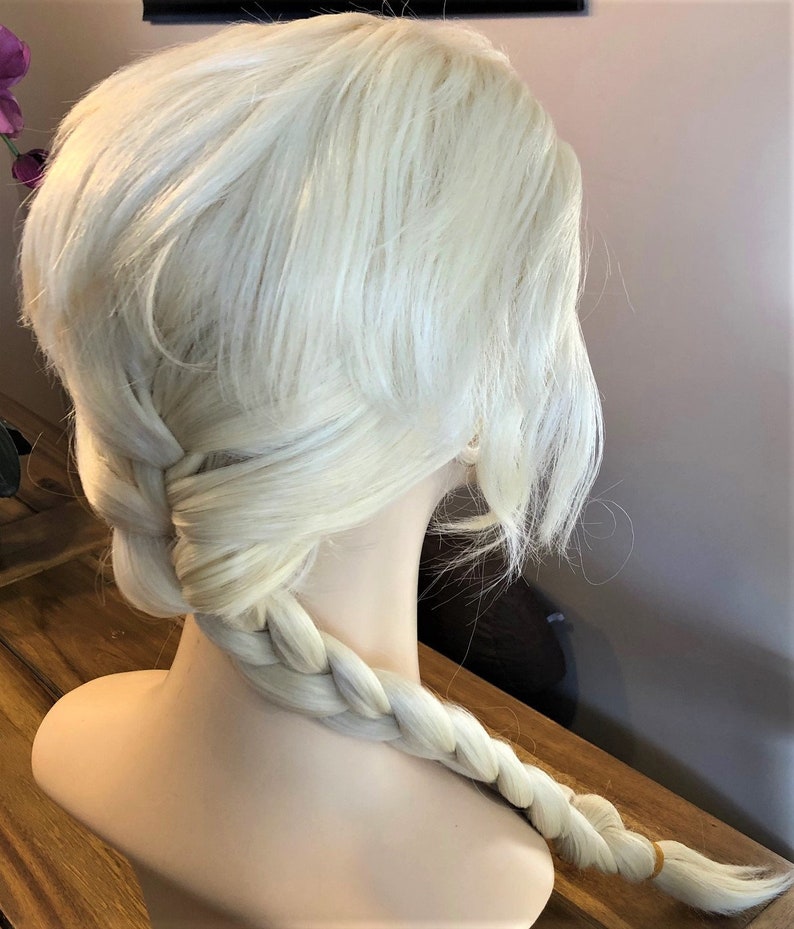 ELSA FROZEN Braided Wig. Long white beautiful feeling wig | Etsy