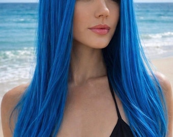 BELINDA Blue Mermaid Wig * Soft Turquoise Cosplay Wig, Mermaid Character