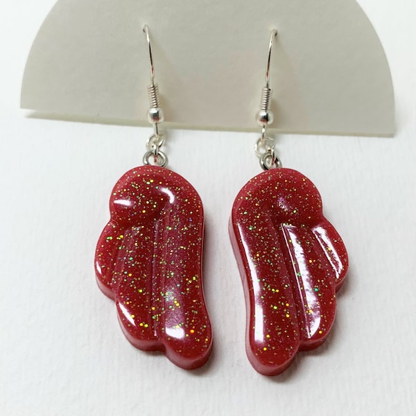 Red Wing Dangle Earrings
