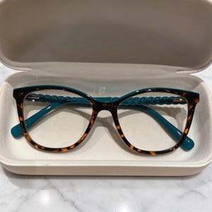 Fashion Square Eyeglasses, Colorful Tortoise Eyeglass Frames, Retro Clear Eyewear, Unique Clear Eyeglasses, Unisex Minimalist Glasses Gift