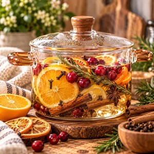 Handmade Simmer Pot Kit | Natural Home Fragrance | Dried Citrus, Cinnamon & Spices | Cozy Stovetop Potpourri | Rustic Housewarming Gift