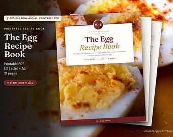 Egg Recipe Book, 25 Easy Carnivore and Keto Egg Recipes, High Protein Breakfast Ideas, Printable Low Carb Cookbook PDF