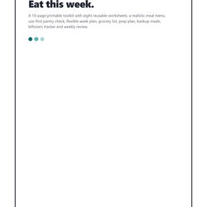 ADHD Meal Planner Printable, Low Energy Meal Menu, Pantry Check and Grocery List, A4 PDF Download