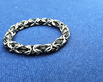 Elastic Byzantine Maille Bracelet (Stainless & Neoprene)