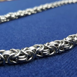 Byzantine Chainmaille Necklace, Stainless Steel image 1