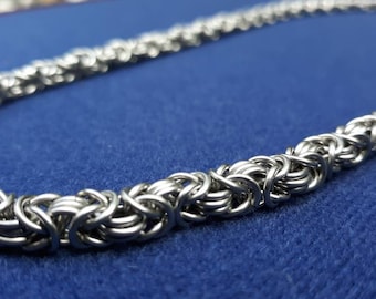 Byzantine Chainmaille Necklace, Stainless Steel
