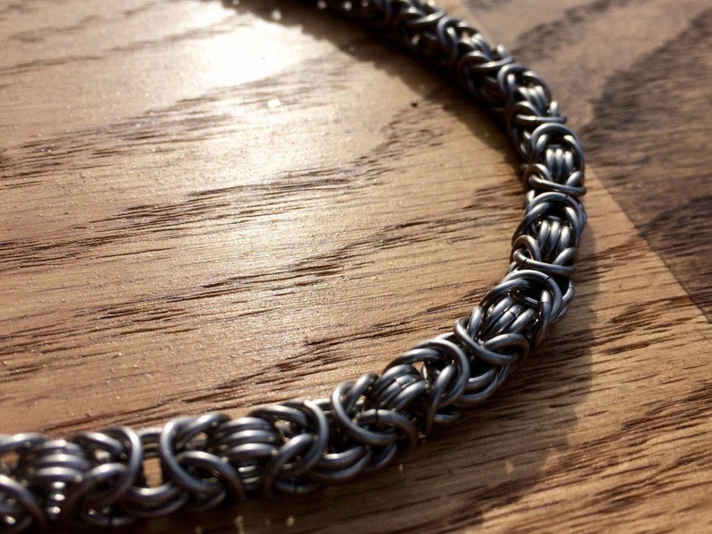 Byzantine Chainmaille Necklace, Stainless Steel image 2