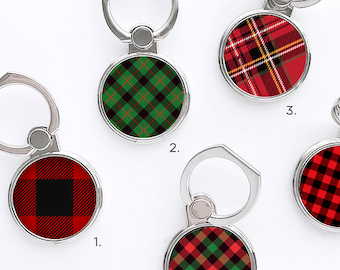 iPhone Ring Stand Holiday Plaid Print Ring Stand Phone Mount Holder iPhone Ring Case iPhone Ring Grip iPhone Ring Case Finger Ring 16.