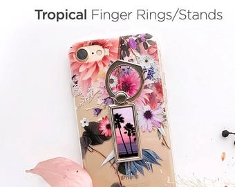 iPhone Ring Stand Tropical Ring Stand Samsung S8 Ring Holder iPhone Ring Case Personalized Ring Grip iPhone Ring Case Finger Ring 9.