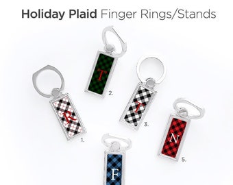 iPhone Ring Stand Christmas Plaid Ring Stand Samsung S8 Ring Holder iPhone Ring Case Personalized Ring Grip iPhone Ring Case Finger Ring 18.