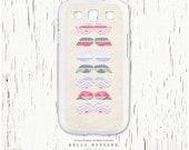 Samsung Galaxy S3 case Pastel Pink Aztec Mustache