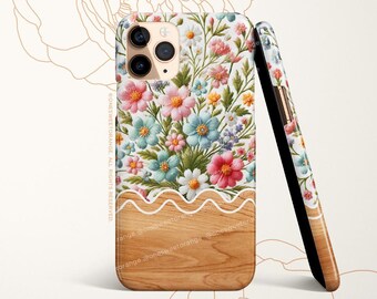 Vintage Embroidery Print iPhone 16 Case iPhone 15 iPhone 14 Case iPhone 12 Case Floral iPhone 11 Pro Case iPhone 11 Pro Max Case R56