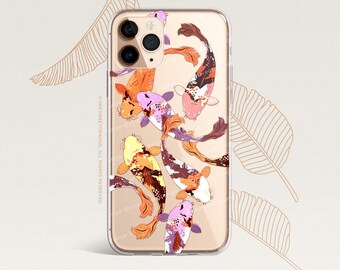 iPhone 16 Case iPhone 15 Case iPhone 14 Case iPhone 13 Case iPhone 12 Case Koi Fish iPhone 11 Pro Case Clear Rubber Case U515