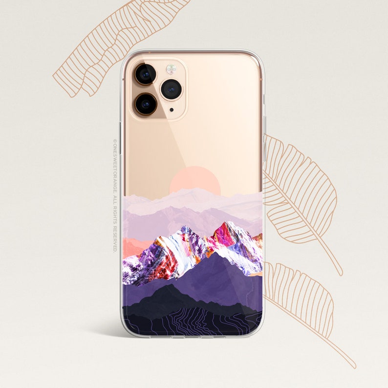 iPhone 15 Case iPhone 14 Case iPhone 13 Case iPhone 12 Case Mountain iPhone 11 Pro Case Clear Rubber iPhone 11 Pro Max U298 image 1