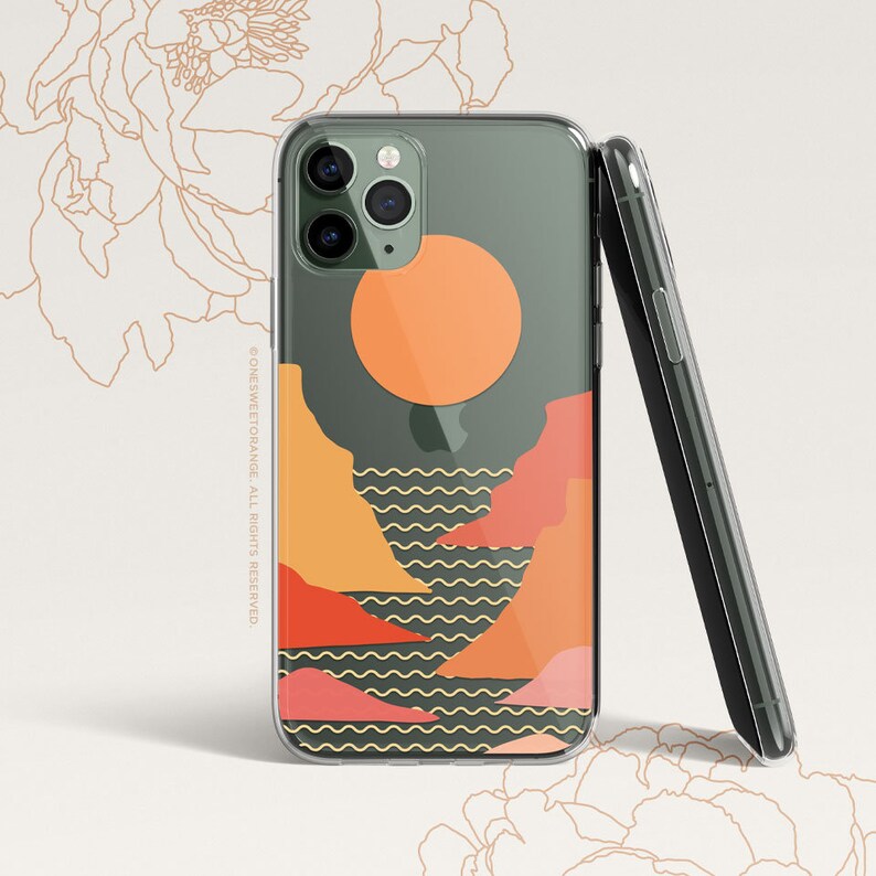 iPhone 15 Case iPhone 14 Case iPhone 13 Case iPhone 12 Case Sunset iPhone 11 Pro Case Clear Rubber iPhone 11 Pro Max Case U215 image 2