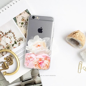 iPhone 16 Case iPhone 15 Case iPhone 14 Case iPhone 13 Case iPhone 12 Case Peonies iPhone 11 Pro Case Clear Rubber Case U145