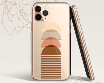 iPhone 16 Case iPhone 15 Case iPhone 14 Case iPhone 13 Case iPhone 12 Case Geometric iPhone 11 Pro Case Line Art Clear Rubber Case U235