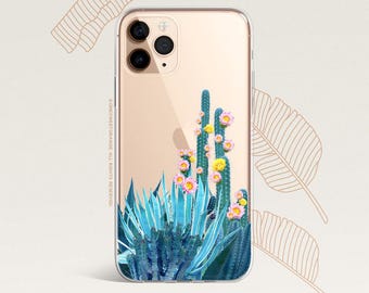 iPhone 16 Case iPhone 15 Case iPhone 14 Case iPhone 13 Case iPhone 12 Case Cacti iPhone 11 Pro Case Cactus Clear Rubber Case U153
