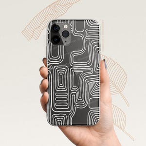 iPhone 16 Case iPhone 15 Case iPhone 14 Case iPhone 13 Case iPhone 12 Case Geometric vLine Art iPhone 11 Pro Case Clear Rubber Case U474