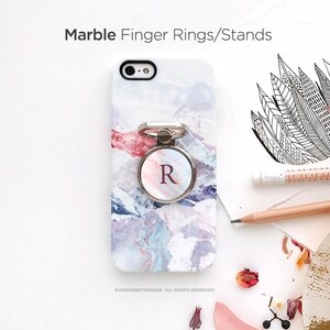 iPhone Ring Stand Marble Ring Stand Samsung S8 Ring Holder iPhone Ring Case Personalized Ring Grip iPhone Ring Case Monogram Finger Ring 1. image 2