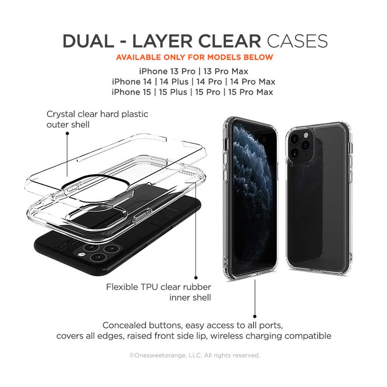 iPhone 15 Case iPhone 14 Case iPhone 13 Case iPhone 12 Case Personalized iPhone 11 Pro Case Clear Rubber iPhone 11 Pro Max U362 image 4