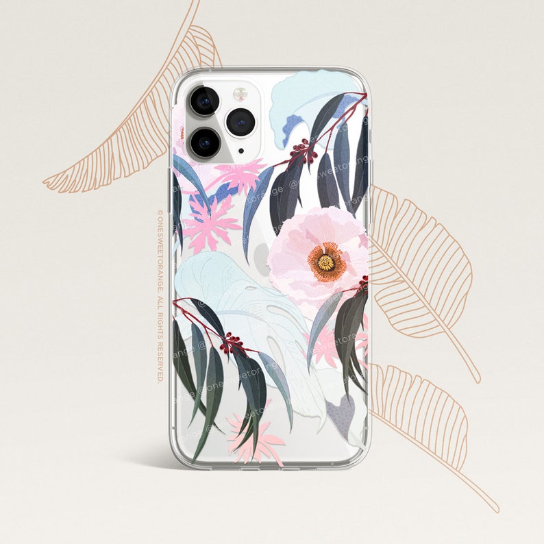 iPhone 15 Case iPhone 14 Case iPhone 12 Case Floral iPhone 11 Pro Case Clear Rubber iPhone 11 Pro Max Case iPhone 8 Case U410 image 3