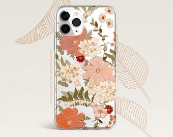 iPhone 16 Case iPhone 15 Case iPhone 14 Case iPhone 13 Case iPhone 12 Case Cosmos Floral iPhone 11 Pro Case Clear Rubber Case U355
